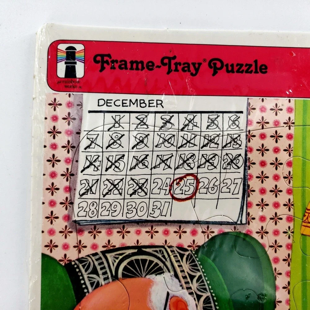 Vintage 1973 Rainbow Works Letters To Santa Frame Tray Puzzle Brand New Sealed